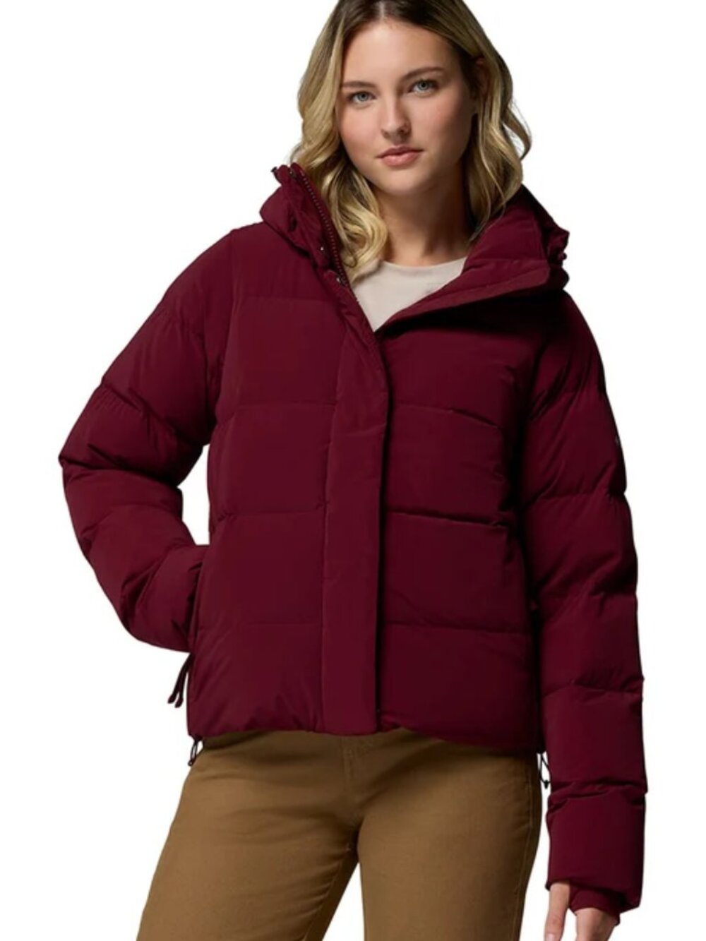 Columbia Amaze Puff Hooded Jacket in RIch Wine. Sz: L